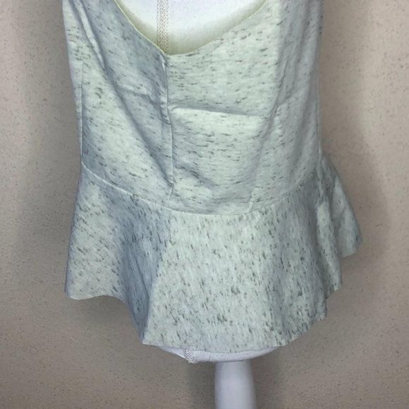 NWT Bar iii Womens Top Heather Grey Halter Neck Scuba Peplum Blouse Size XL - Picture 2 of 11